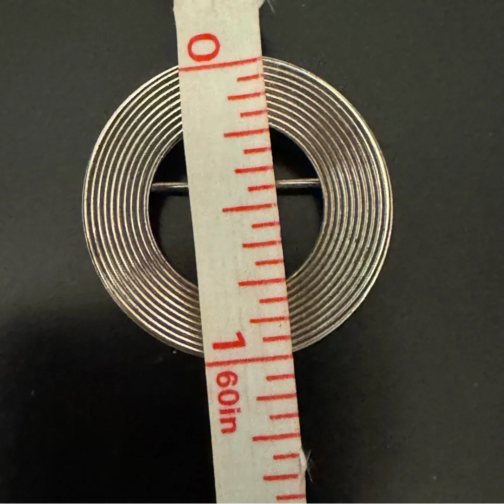 Beau Sterling Modernist Brooch Concentric Circle Design Vintage Mid Century